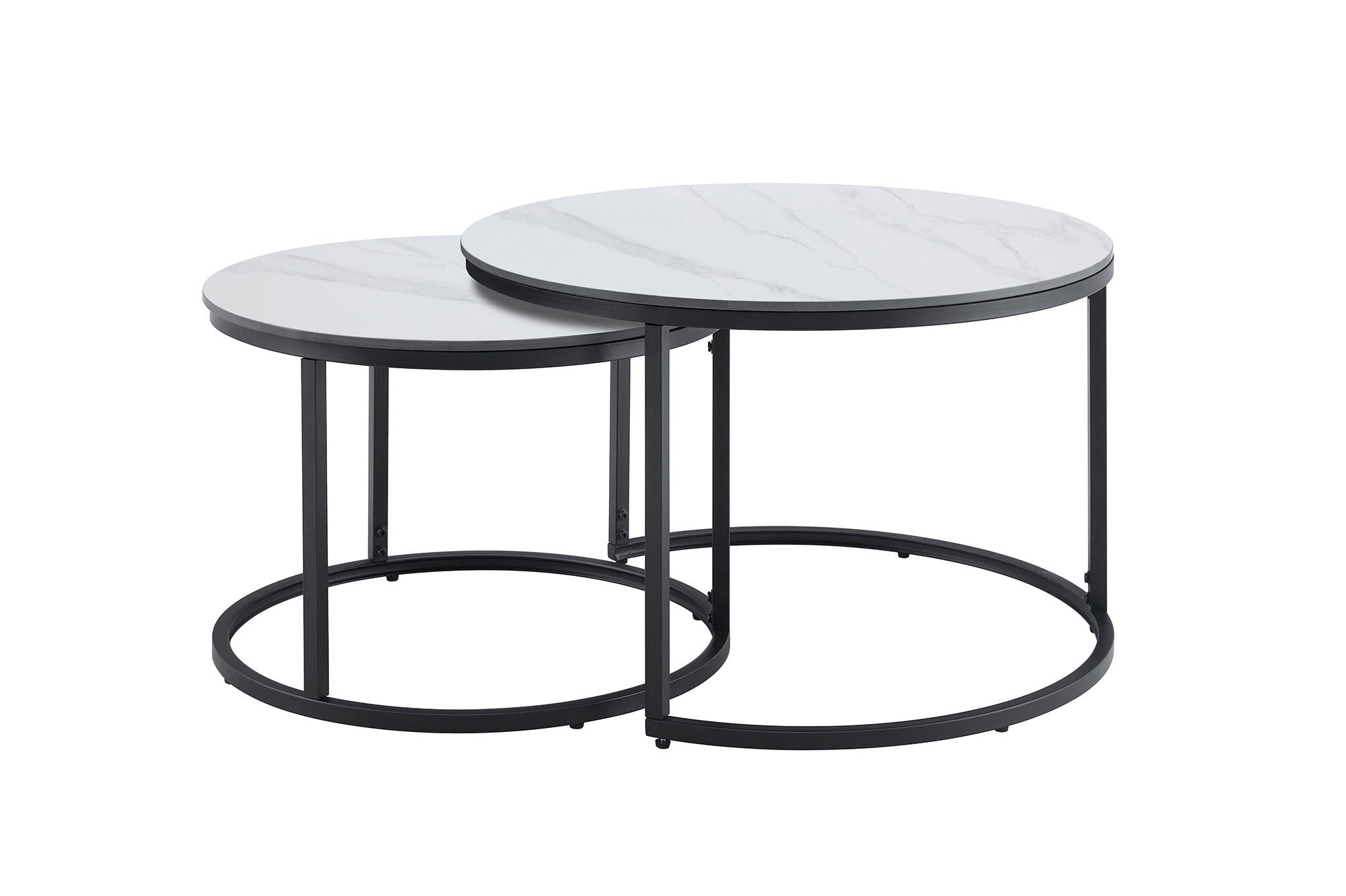 Salontafel ELEGANCE 75cm set van 2 keramiek wit - 46895