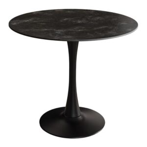 Bistro tafel LYON 80cm rond keramiek grijs - 46866