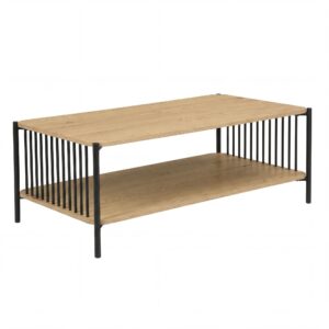 Salontafel zwart opbergvak 110x60 cm - WL7.636