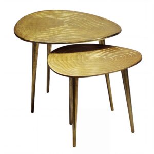 Bijzettafelset aluminium goud - WL7.715