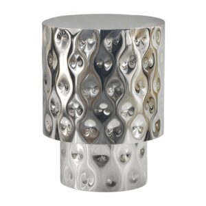 Bijzettafel zilver aluminium rond 36 cm - WL7.544