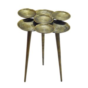 Bijzettafel aluminium goud 46 cm rond - WL7.519