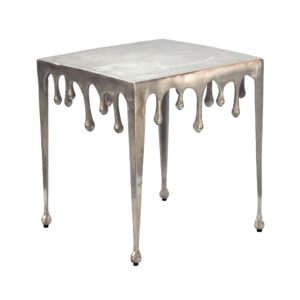 Bijzettafel zilver aluminium 46x51x46 cm - WL7.538