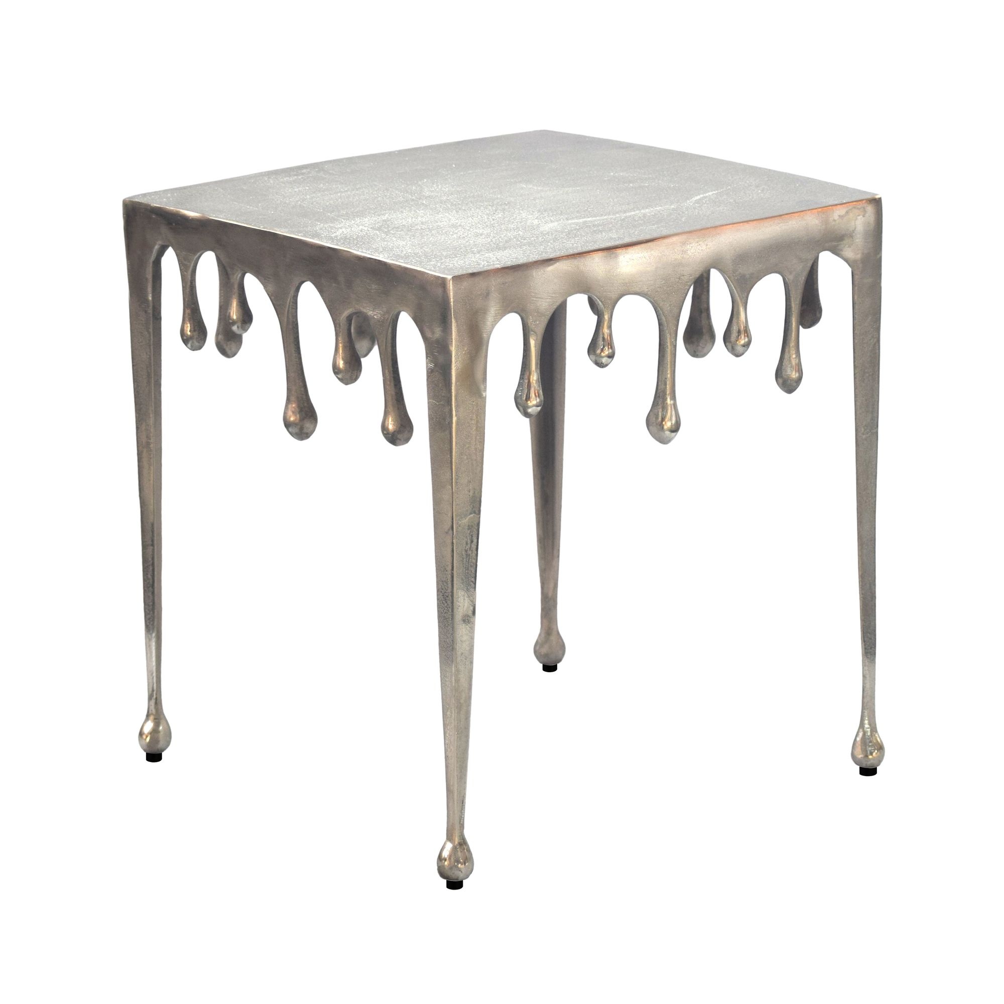 Bijzettafel zilver aluminium 46x51x46 cm - WL7.538
