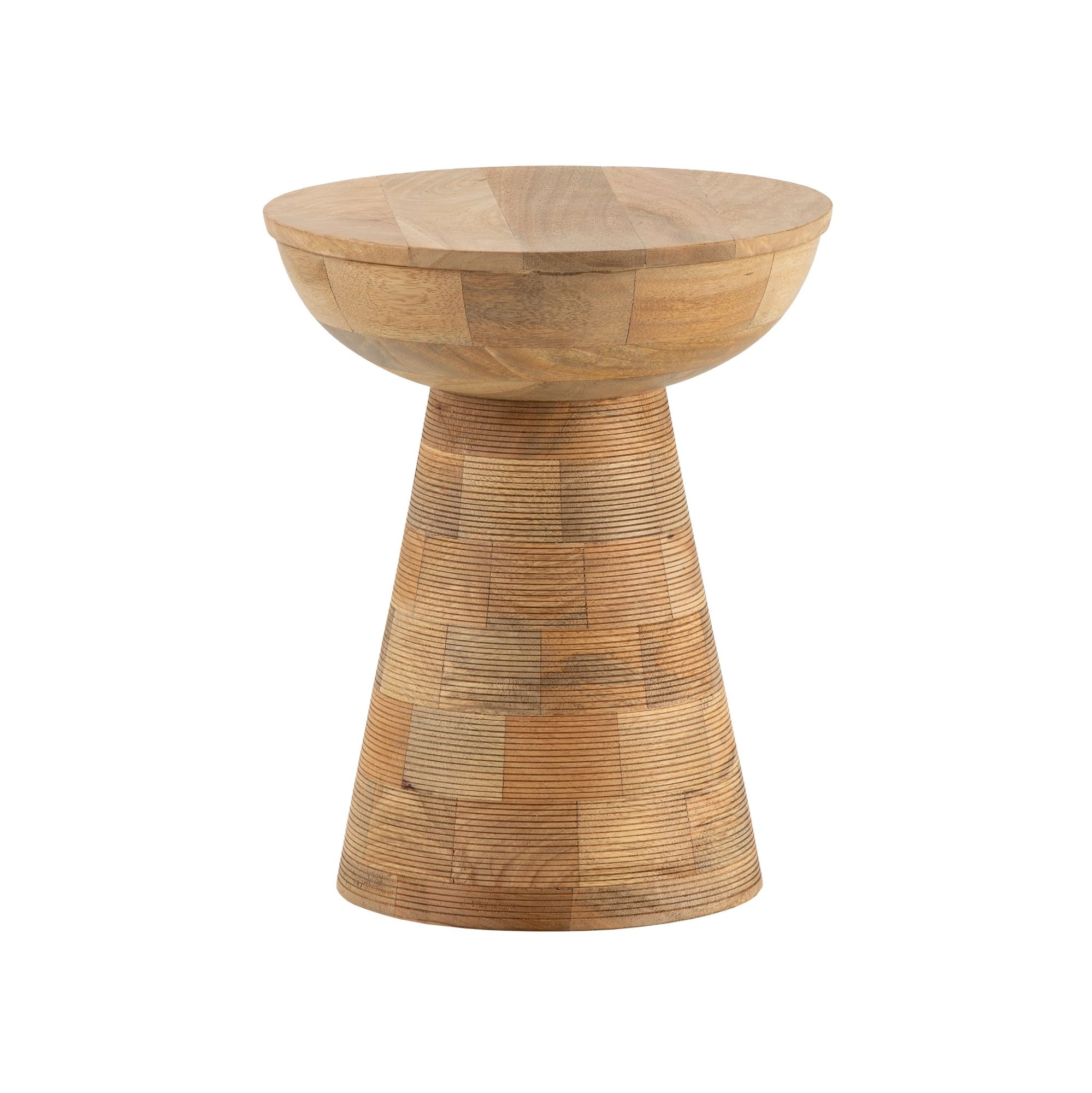 Bijzettafel mangohout bruin 37x37 cm - WL7.307