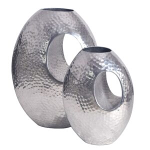 Vaas zilver aluminium met handvat 39 cm - WL7.189