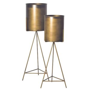 Vaas goud metaal rond 89 cm hoog - WL7.171