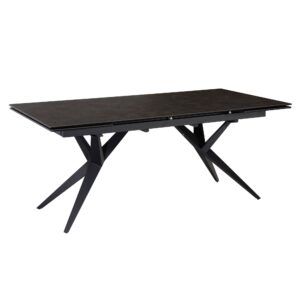 Eettafel zwart keramiek uitschuifbaar 180 cm - WL7.146