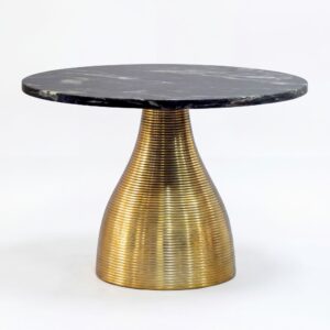 Salontafel metaal marmer zwart 60 cm - WL7.517