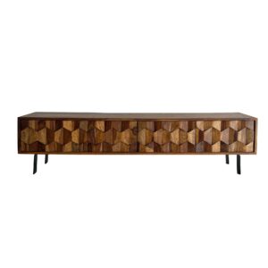 Tv-meubel TV- sheeshamhout zwart 160 cm Zwart - WL7.030