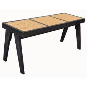Bank rotan acaciahout zwart 120 cm - WL7.015