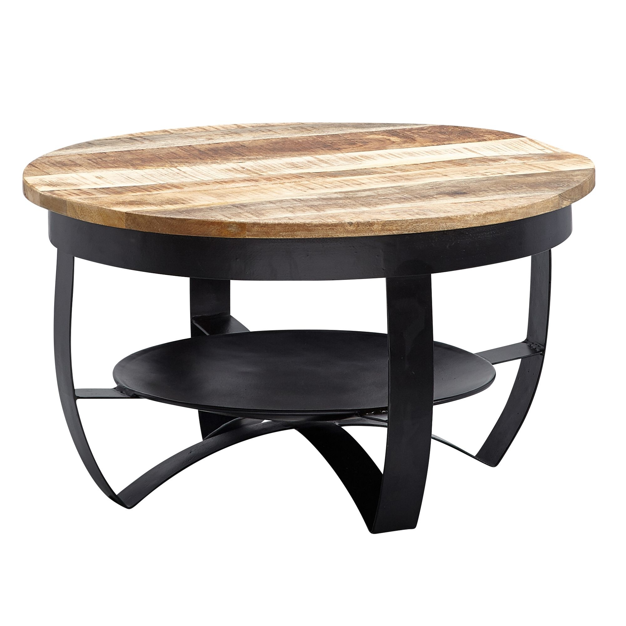 Salontafel mangohout zwart 60x34x60 cm - WL6.327