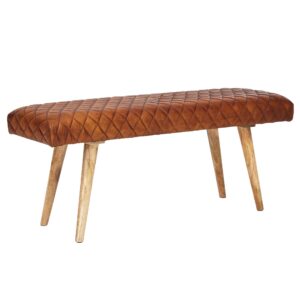 Bank bruin leer 38x53x115 cm - WL6.091