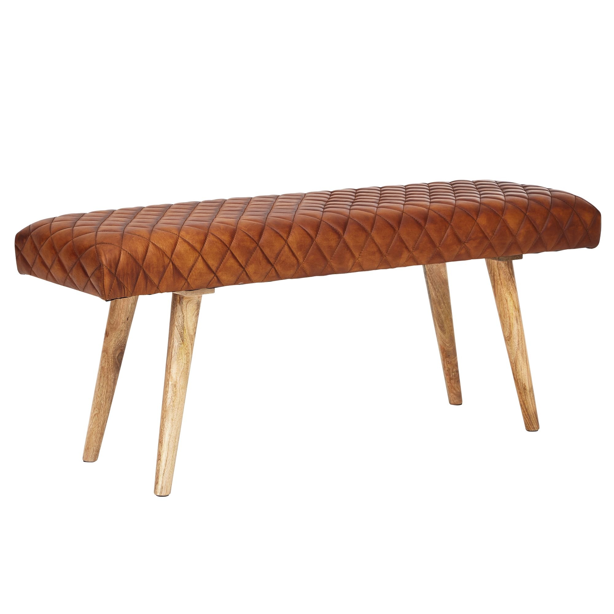 Bank bruin leer 38x53x115 cm - WL6.091