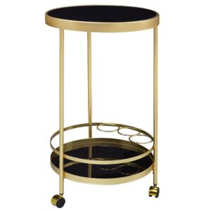 Serveerwagen glas zwart 45 cm - WL6.000