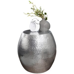 Bijzettafel PETRO aluminium zilver 42 cm - WL5.466