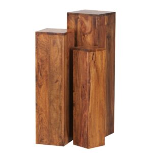 Bijzettafelset sheeshamhout bruin 24x85x24 cm - WL1.566