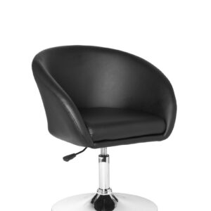 Fauteuil zwart kunstleer draaibaar - SPM2.157