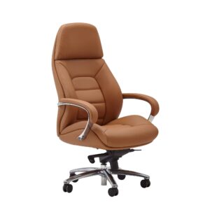 Bureaustoel echt leer caramel ergonomisch - SPM1.436