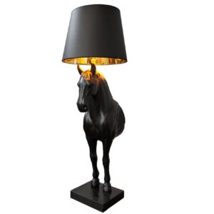 Vloerlamp BLACK BEAUTY 130cm zwart paard - 6530082