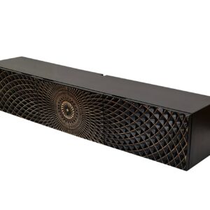 TV-bord ILLUSION 160 cm 3D mangohout zwart goud - 48410