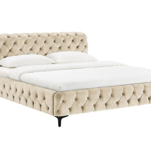Bed MODERN BAROCK 180x200cm fluweel champagne in chesterfield-stijl - 46409