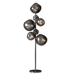 Vloerlamp LIQUID DIAMOND 170 cm 7 glazen kappen grijs gerookte look - 46024