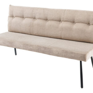 Bank BIG GEORGE 160 cm plat geweven stof met veerkrachtige kern, fluweel, champagnebeige - 44014