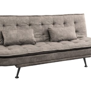 Slaapbank JAZZ 195 cm 3-zits microvezel taupe - 47526
