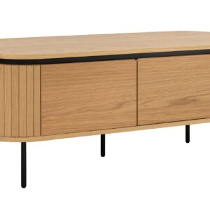 TV-bord ATELIER 120 cm naturel eikenhoutlook met zwarte poten - 47449