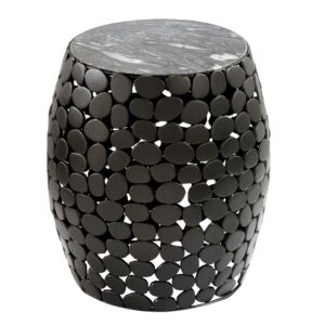 Bijzettafel zwart aluminium 40x40 cm - WL7.361