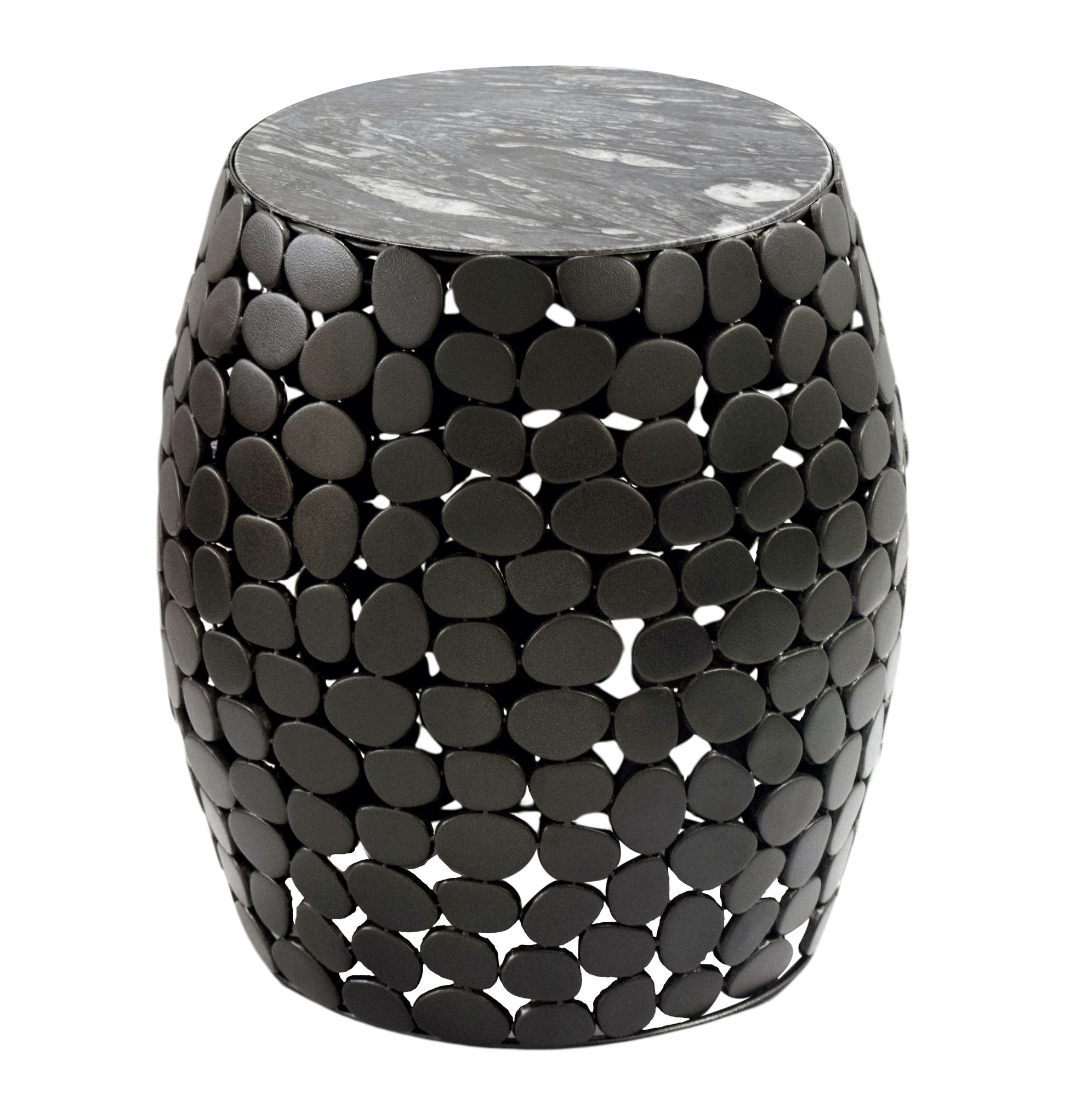 Bijzettafel zwart aluminium 40x40 cm - WL7.361