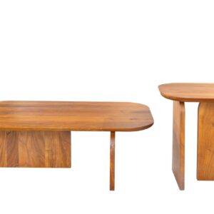 Salontafelset GATSBY van 2 stuks, gemaakt van natuurlijk acaciahout. - 47607