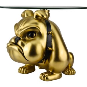 Salontafel BULLDOG 55 cm, glas, goudkleurig - 48022