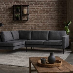 Hoekbank Gardolo 2.5 zits velvet antraciet- Adore68 - Adore68L