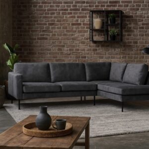 Hoekbank Gardolo 2.5 zits velvet antraciet- Adore68 - Adore68L