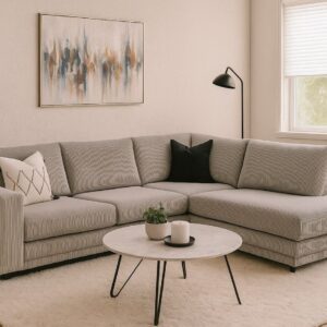 Hoekbank Girona 2.5 zits grijs ribstof- Zoom19 - Zoom19L