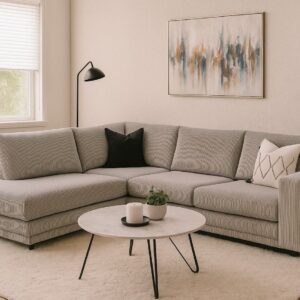 Hoekbank Girona 2.5 zits grijs ribstof- Zoom19 - Zoom19L